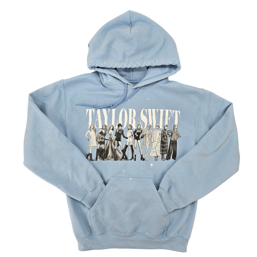 Taylor Swift Small Midnights Eras Tour Hoodie Womens Light Blue Graphic